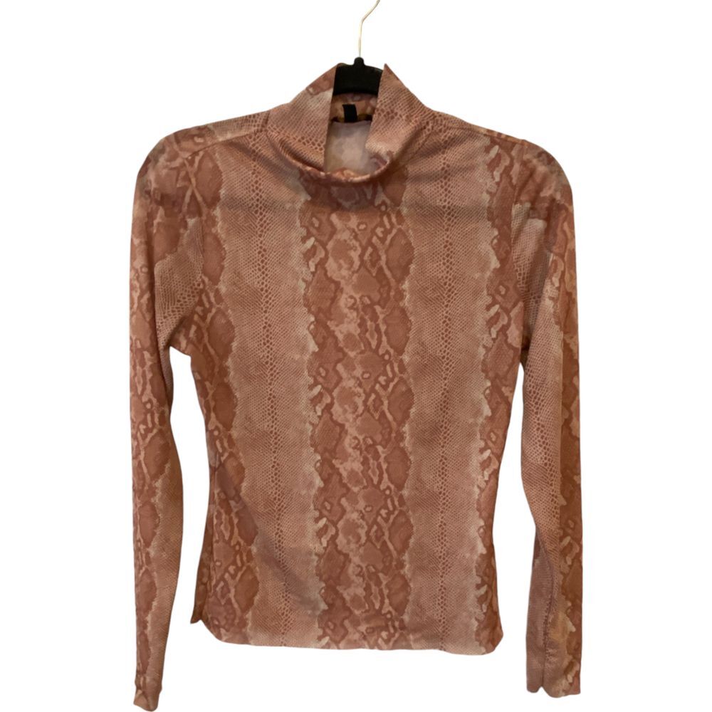 AFRM Snake Print Blouse in Brown and Tan
